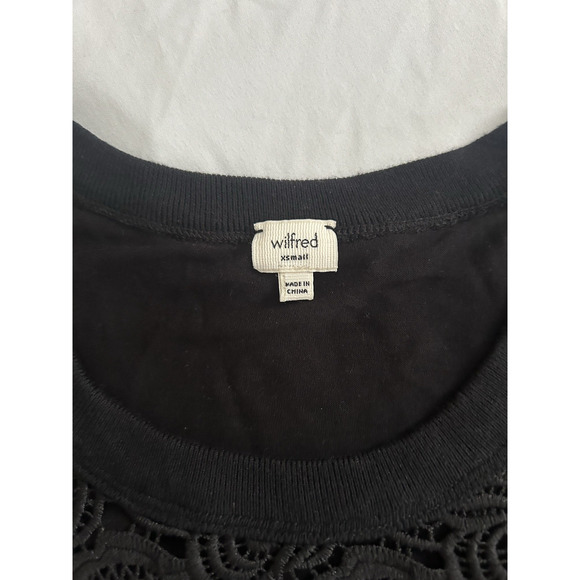 Wilifred Aritzia Floral Lace Bodycon Mini Dress Womens Size XS Black Party Event - Picture 3 of 8